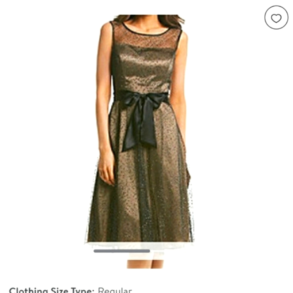 Jessica Howard bustier midi party/cocktail/sparkle lace dress w bow detail